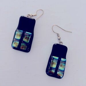 Handmade dangle glass earrings